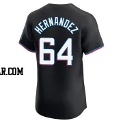 Heriberto Hernandez Men's Miami Marlins Black Elite Alternate Vapor Premier Jersey