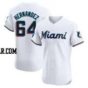 Heriberto Hernandez Men's Miami Marlins White Elite Home Patch Jersey