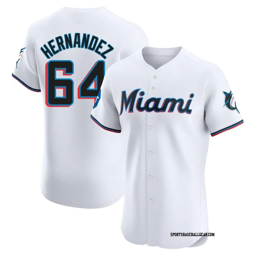 Heriberto Hernandez Men's Miami Marlins White Elite Home Patch Jersey