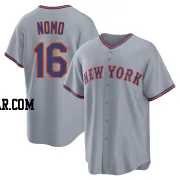Hideo Nomo Men's New York Mets Gray Replica Away 2.0 Jersey
