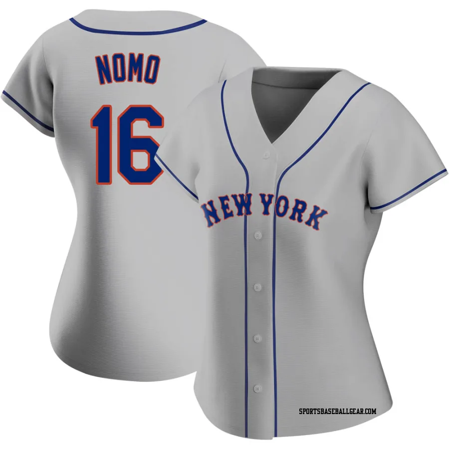 Hideo Nomo Women's New York Mets Gray Replica Road Jersey