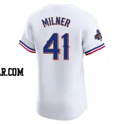 Hoby Milner Men's Texas Rangers Gold Elite White 2024 Collection Jersey