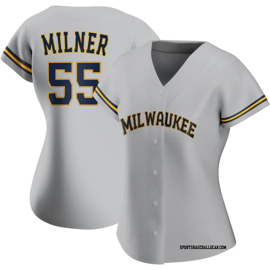 Hoby Milner Women's Milwaukee Brewers Gray Replica Road Jersey