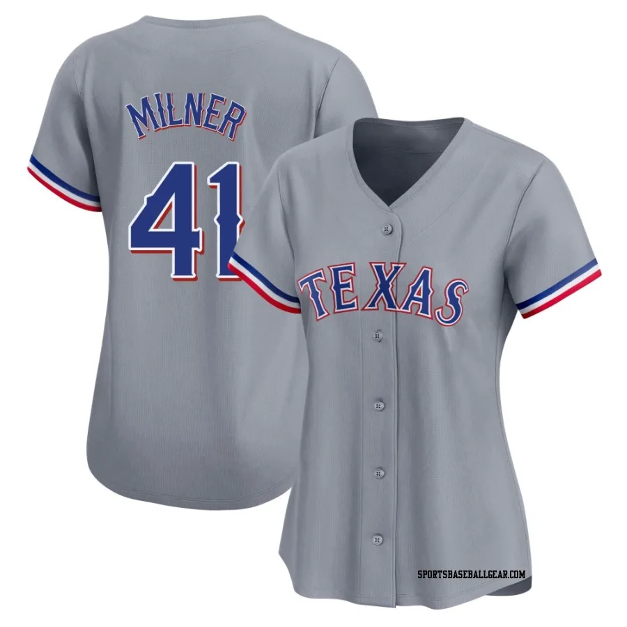 Hoby Milner Women's Texas Rangers Gray Limited Away Jersey