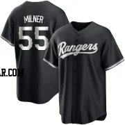 Hoby Milner Youth Texas Rangers Black/White Replica Jersey