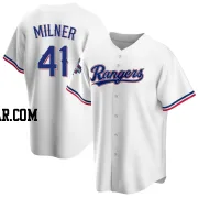 Hoby Milner Youth Texas Rangers White Replica Home 2023 World Series Champions Jersey