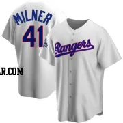 Hoby Milner Youth Texas Rangers White Replica Home Cooperstown Collection 2023 World Series Champions Jersey