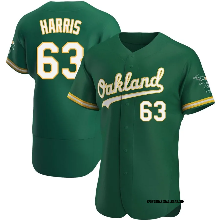 Hogan Harris Men's Oakland Athletics Green Authentic Kelly Alternate Jersey