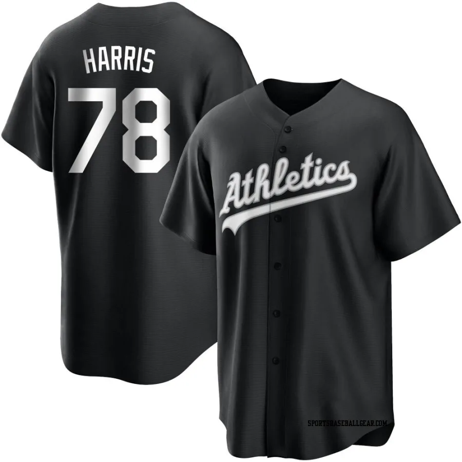 Hogan Harris Youth Oakland Athletics Black/White Replica Jersey