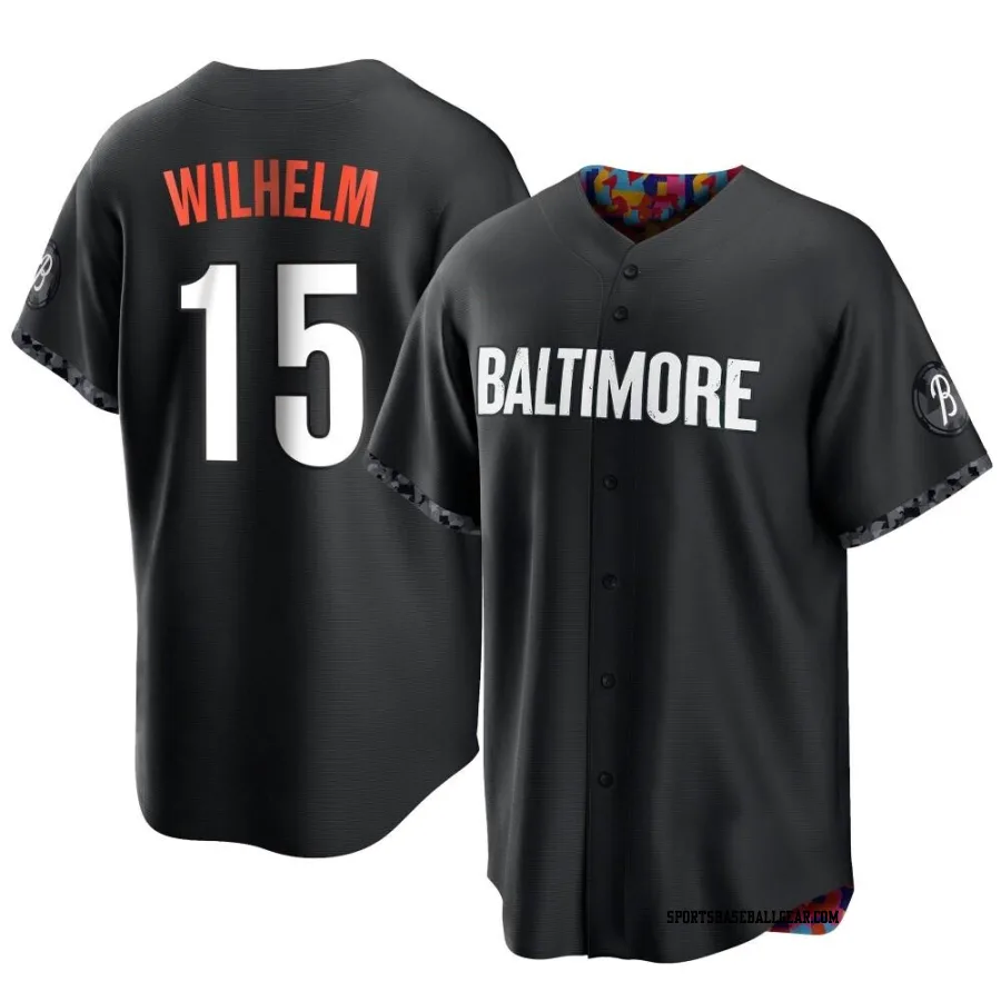 Hoyt Wilhelm Men's Baltimore Orioles Black Replica 2023 City Connect Jersey