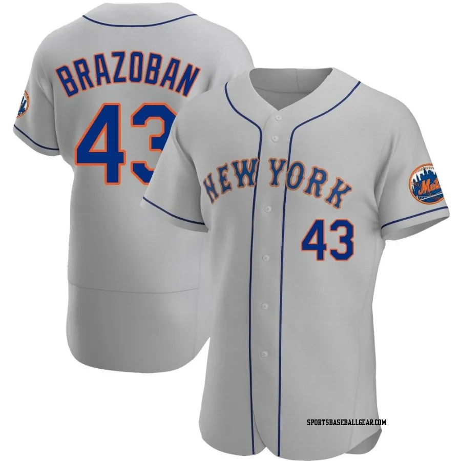 Huascar Brazoban Men's New York Mets Gray Authentic Road Jersey