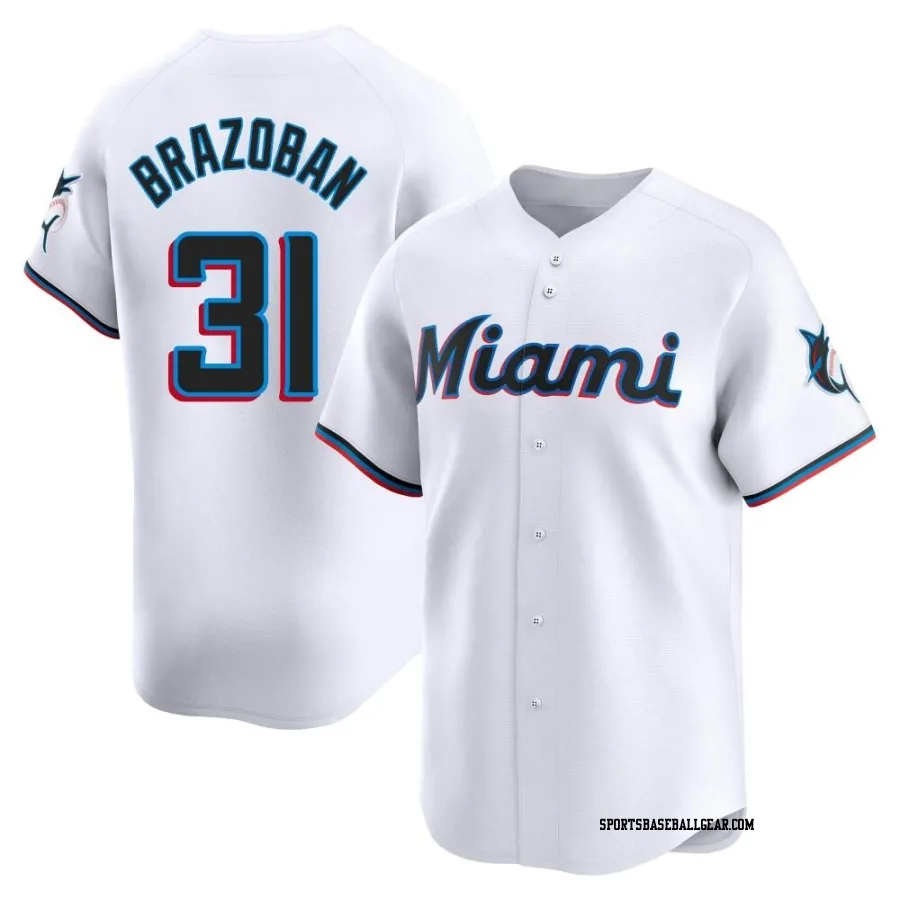 Huascar Brazoban Youth Miami Marlins White Limited Home Jersey