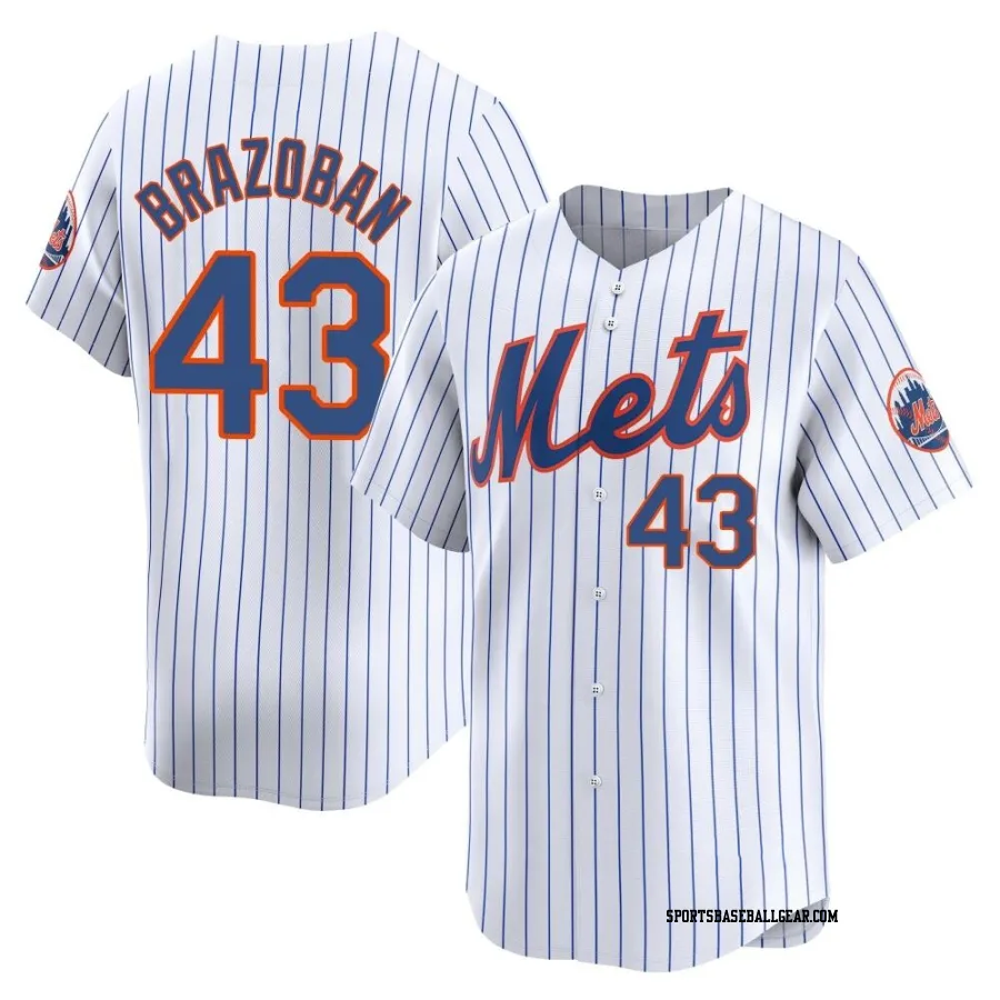 Huascar Brazoban Youth New York Mets White Limited Home Jersey