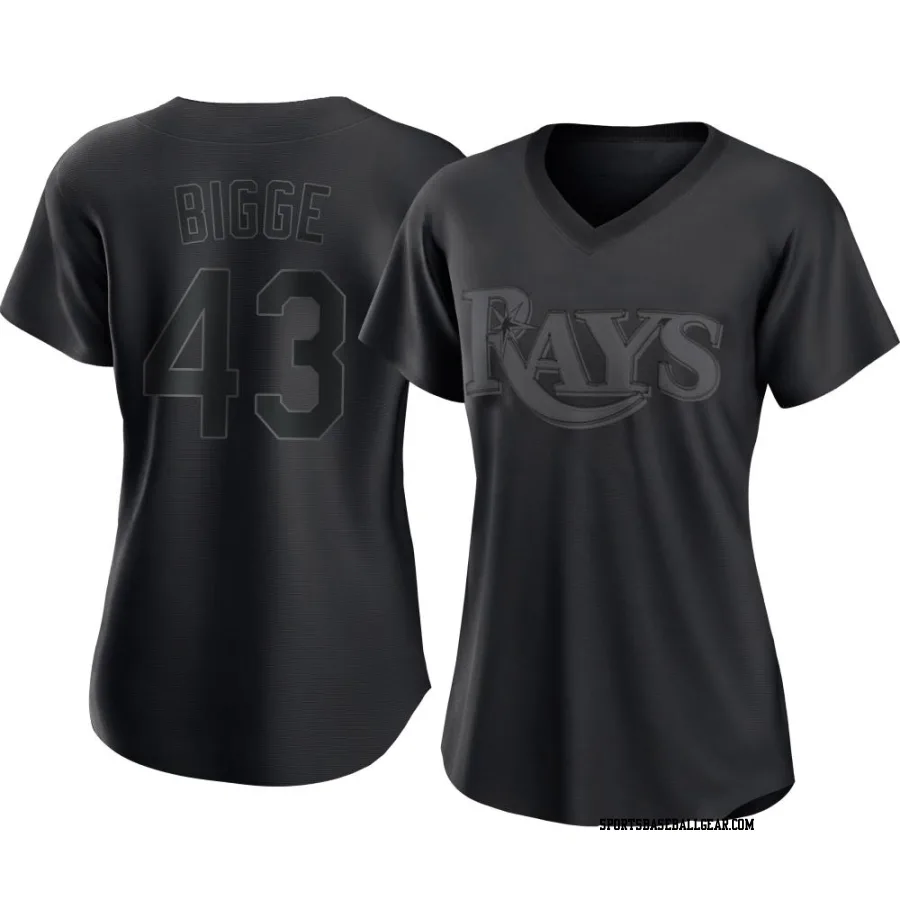 Hunter Bigge Women's Tampa Bay Rays Black Authentic Pitch Fashion Jersey
