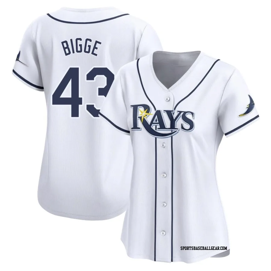 Hunter Bigge Women's Tampa Bay Rays White Limited Home Jersey