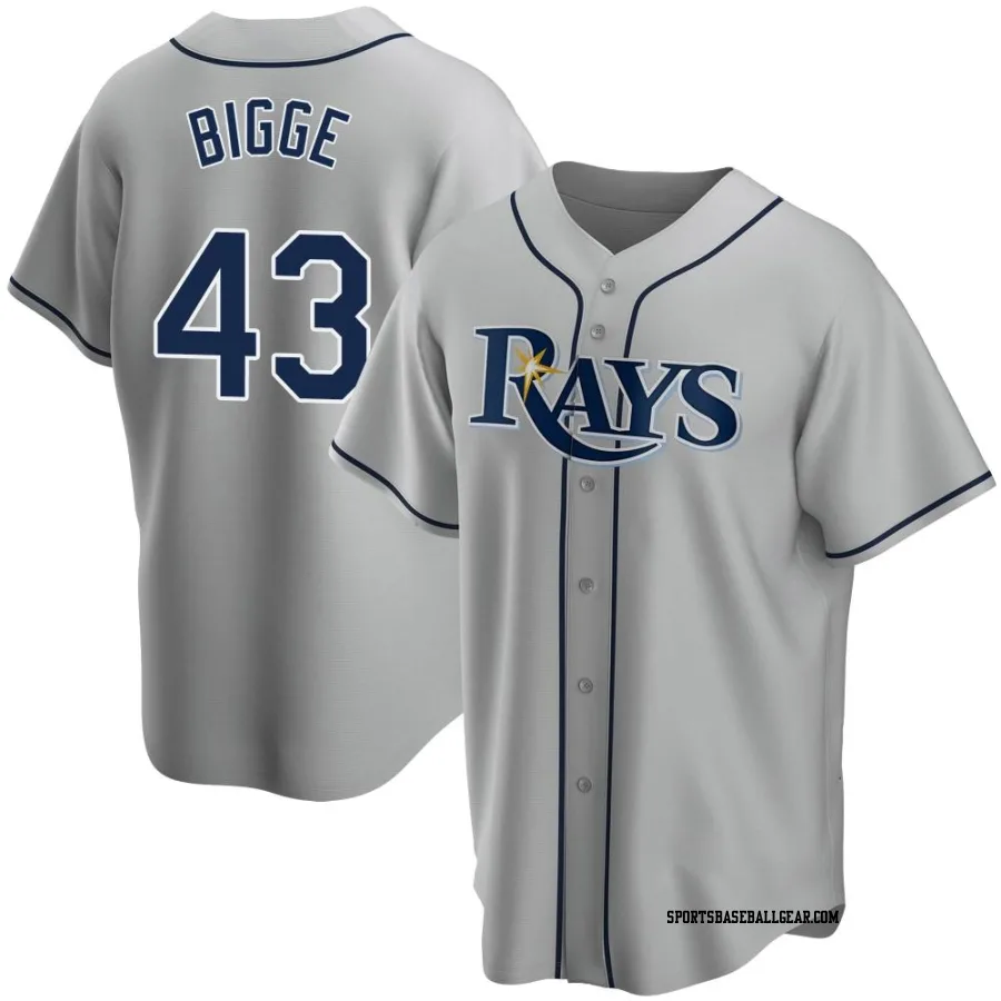 Hunter Bigge Youth Tampa Bay Rays Gray Replica Road Jersey