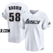 Hunter Brown Men's Houston Astros White Limited Throwback Cooperstown Collection Jersey