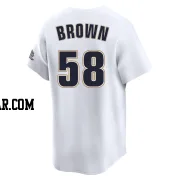 Hunter Brown Men's Houston Astros White Limited Throwback Cooperstown Collection Jersey