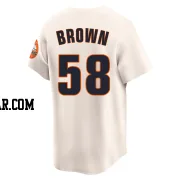 Hunter Brown Youth Houston Astros Cream Limited Throwback Cooperstown Collection Jersey