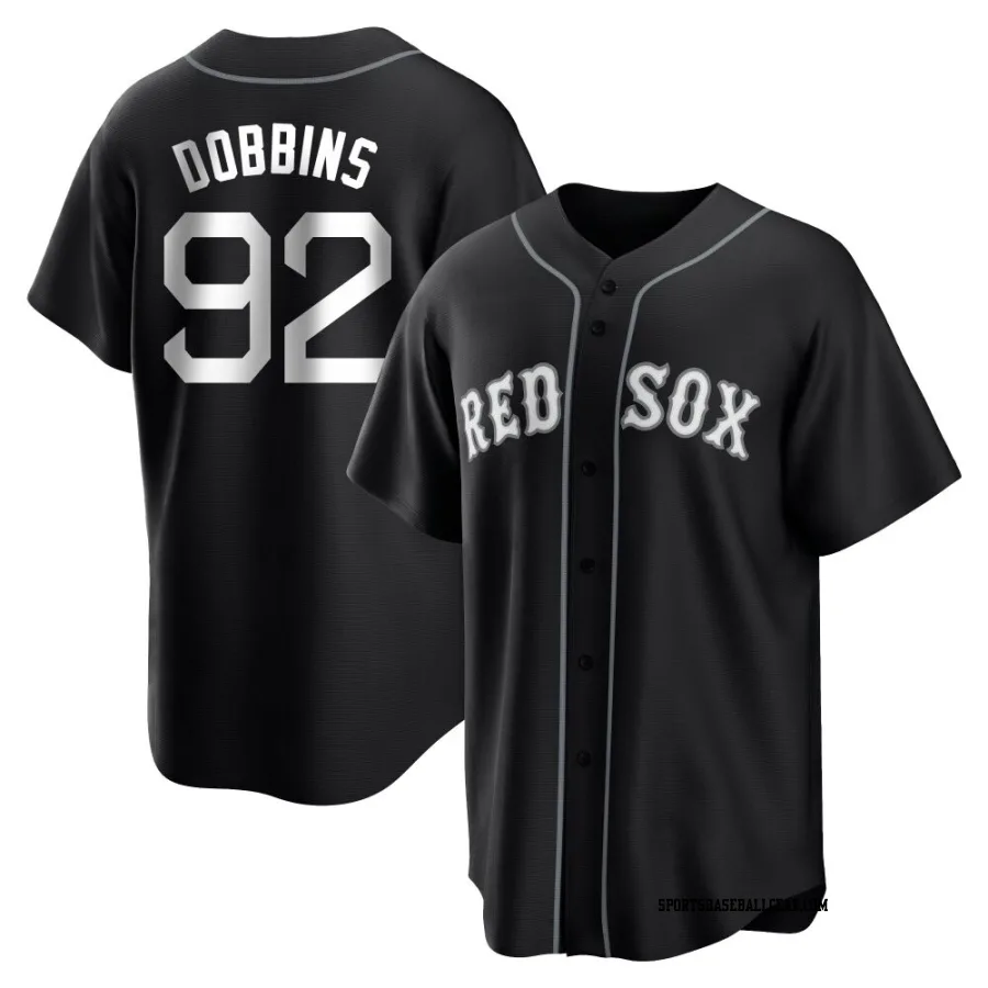 Hunter Dobbins Men's Boston Red Sox Black/White Replica Jersey