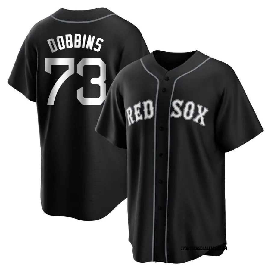 Hunter Dobbins Men's Boston Red Sox Black/White Replica Jersey