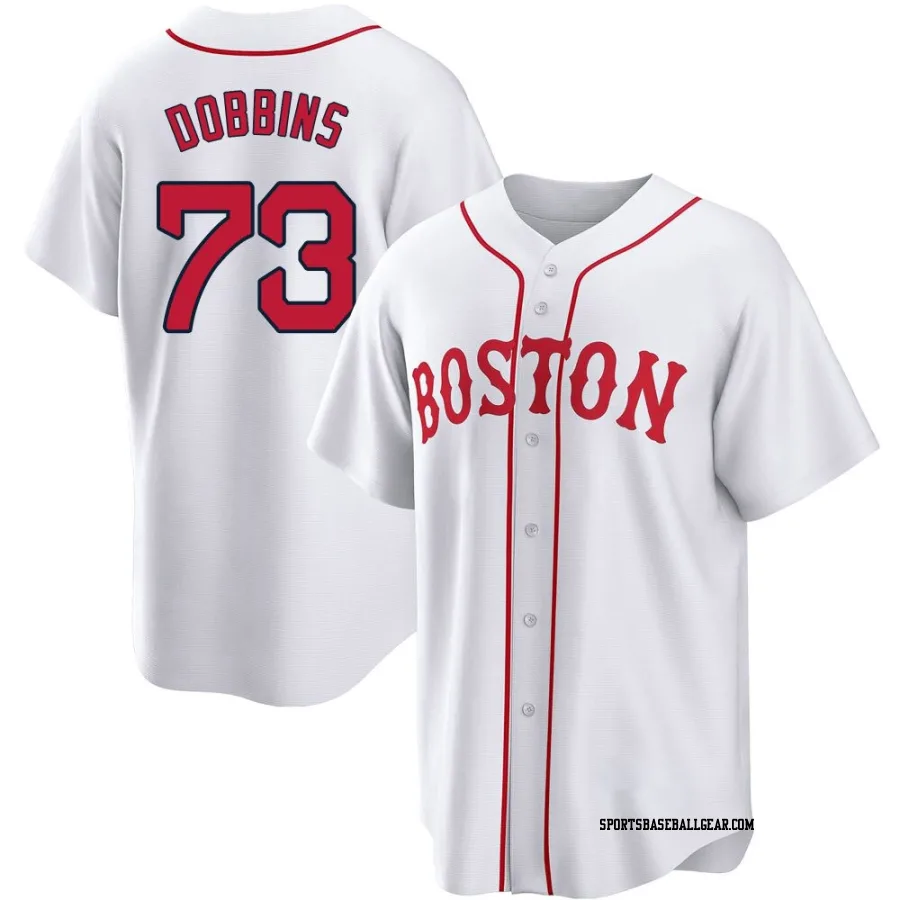 Hunter Dobbins Men's Boston Red Sox White Replica 2021 Patriots' Day Jersey