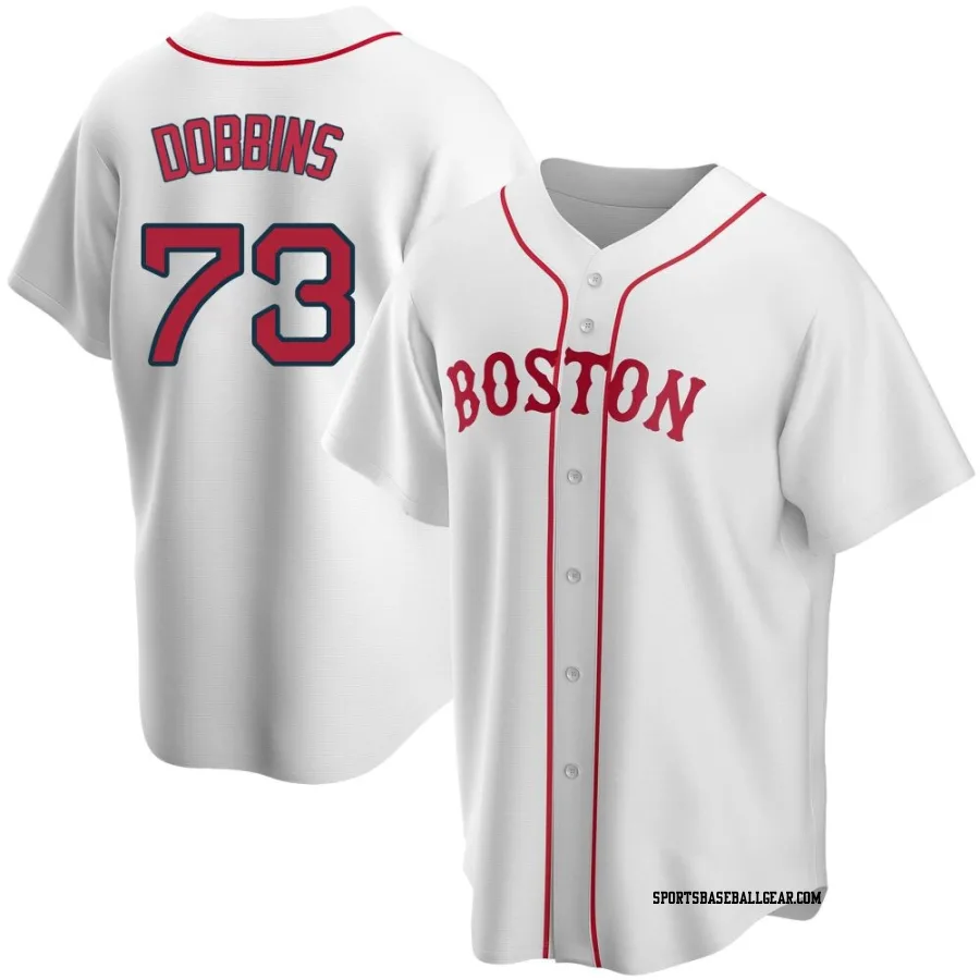 Hunter Dobbins Men's Boston Red Sox White Replica Alternate Jersey