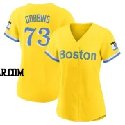 Hunter Dobbins Women's Boston Red Sox Gold/Light Authentic Blue 2021 City Connect Player Jersey