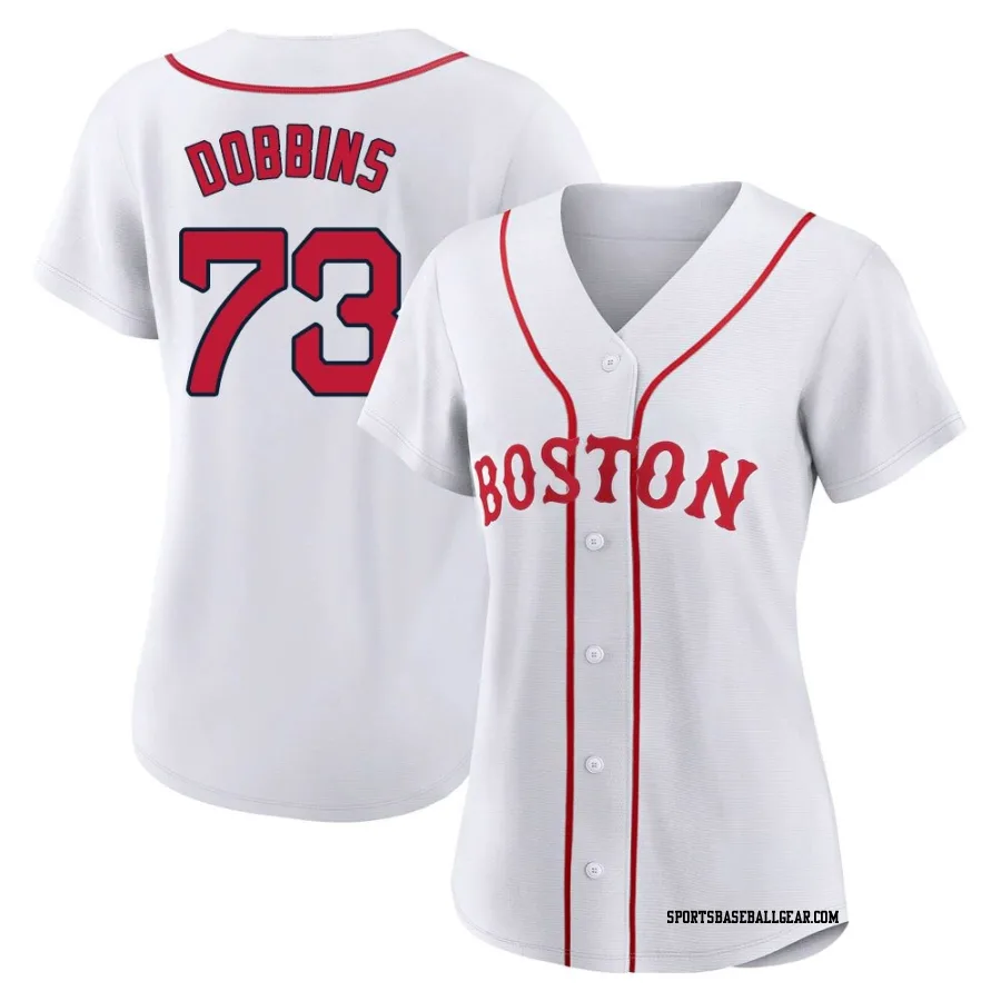 Hunter Dobbins Women's Boston Red Sox White Authentic 2021 Patriots' Day Jersey