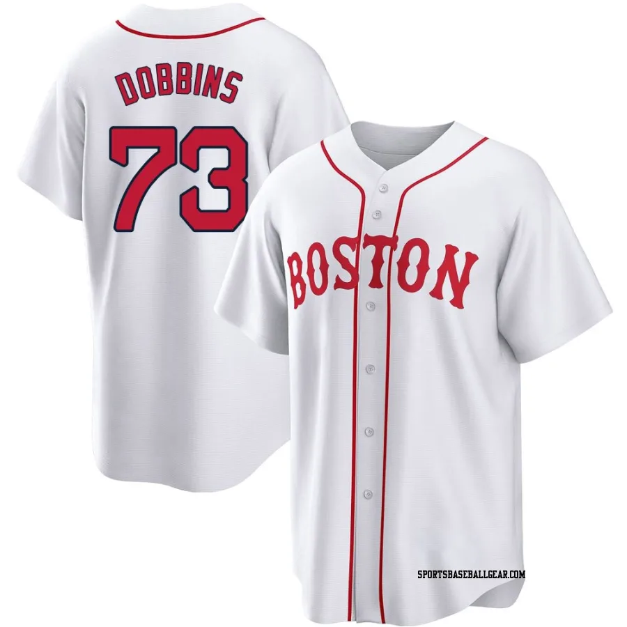Hunter Dobbins Youth Boston Red Sox White Replica 2021 Patriots' Day Jersey