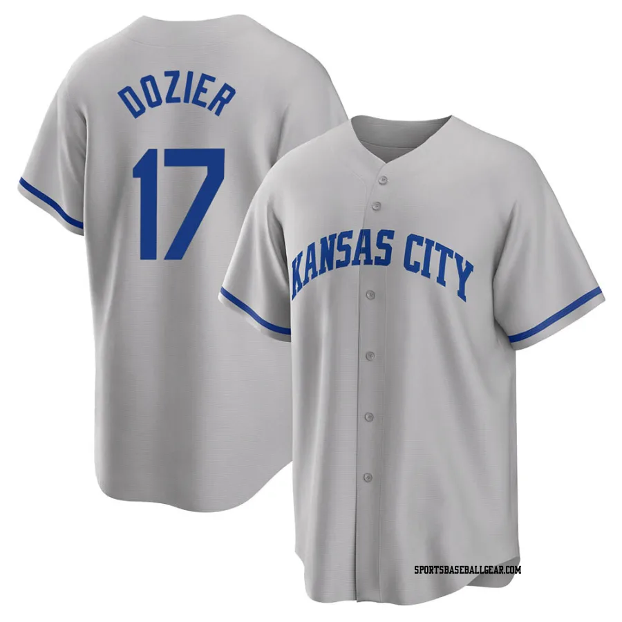 Hunter Dozier Men's Kansas City Royals Gray Replica 2022 Road Jersey