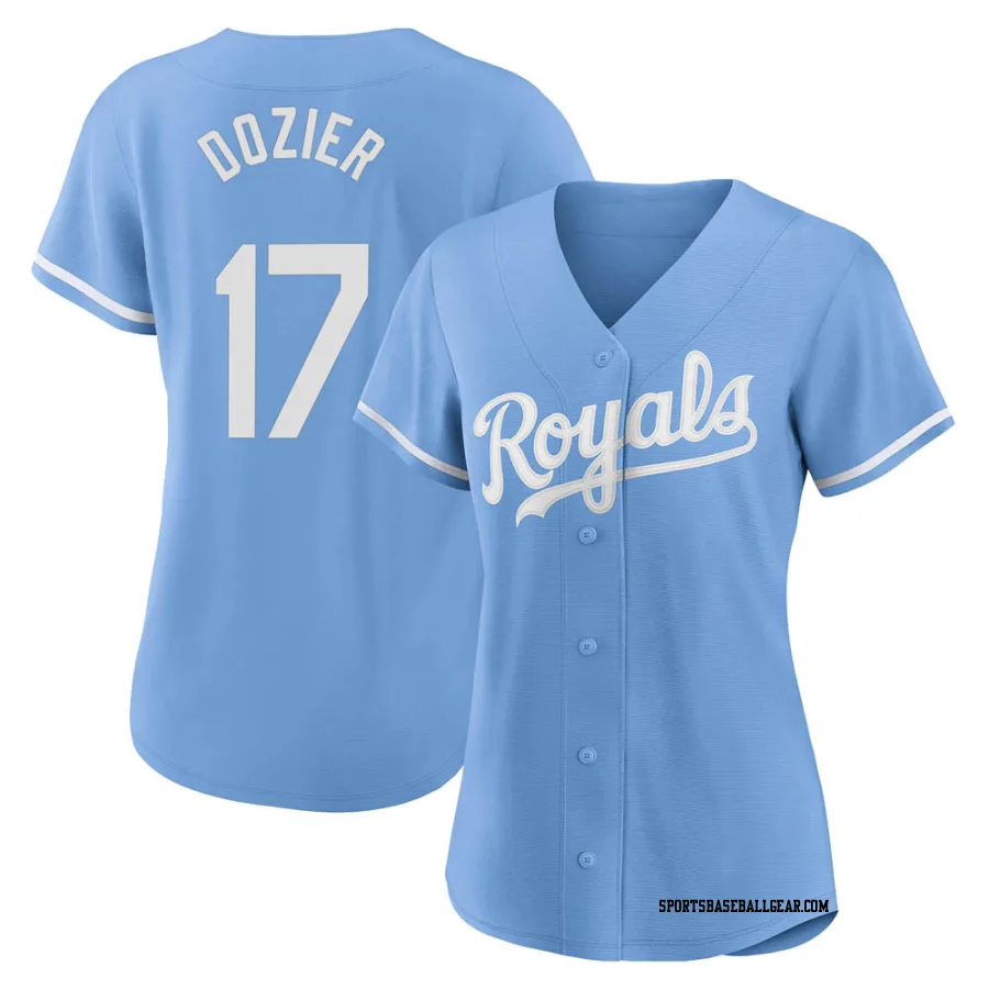 Hunter Dozier Women's Kansas City Royals Light Blue Authentic 2022 Alternate Jersey