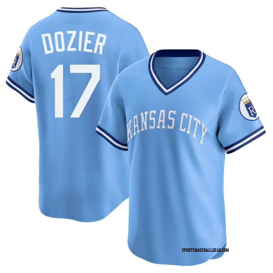 Hunter Dozier Youth Kansas City Royals Light Blue Limited Throwback Cooperstown Collection Jersey