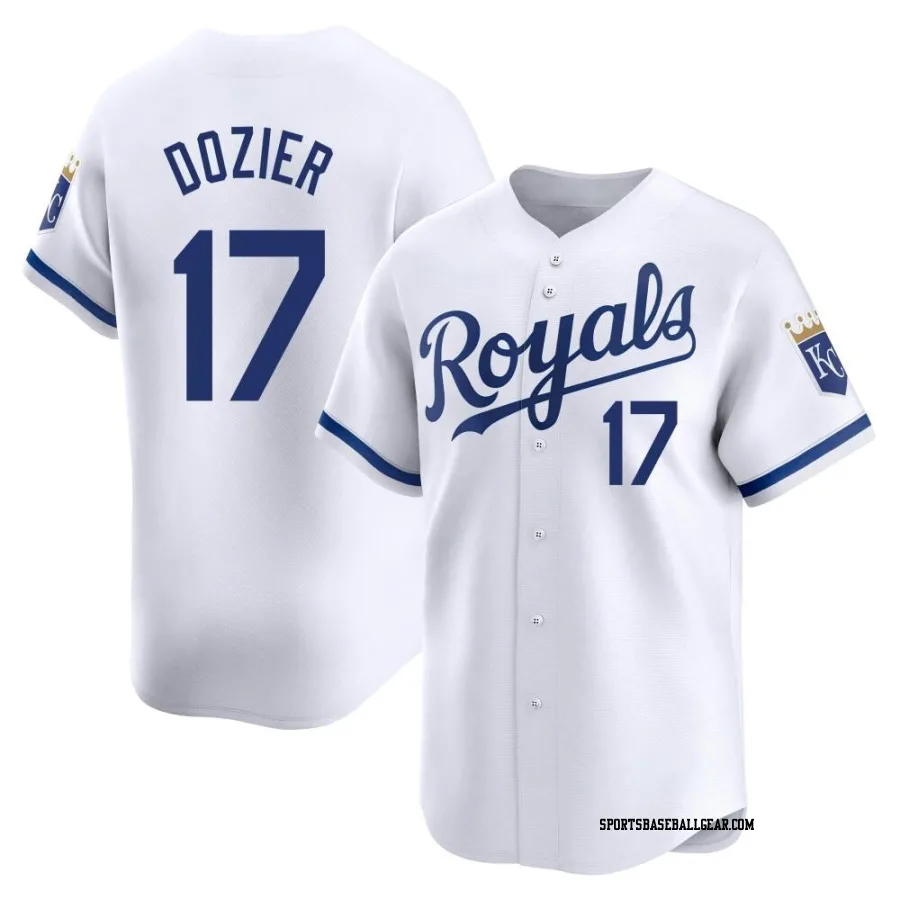 Hunter Dozier Youth Kansas City Royals White Limited Home Jersey