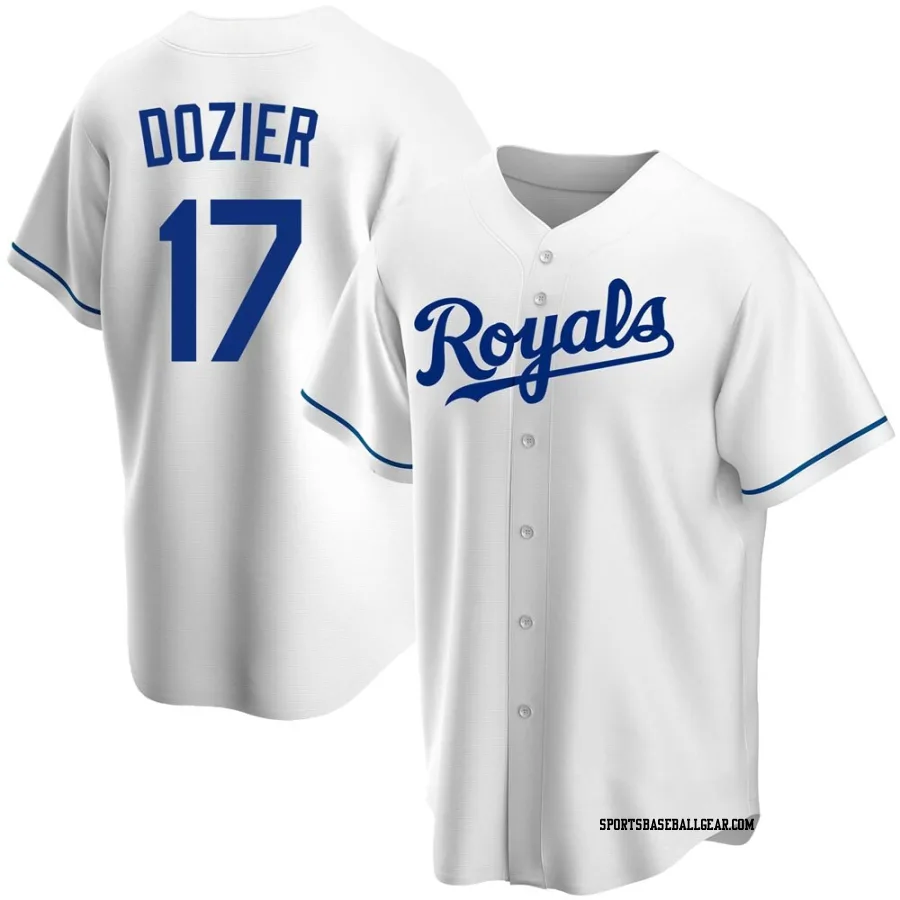 Hunter Dozier Youth Kansas City Royals White Replica Home Jersey