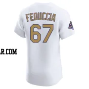 Hunter Feduccia Men's Los Angeles Dodgers Gold Elite White 2025 Collection Jersey