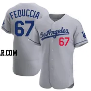 Hunter Feduccia Men's Los Angeles Dodgers Gray Authentic Away Jersey