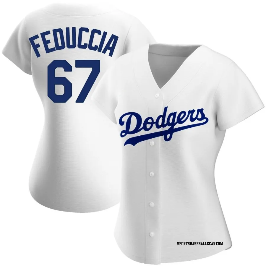 Hunter Feduccia Women's Los Angeles Dodgers White Authentic Home Jersey