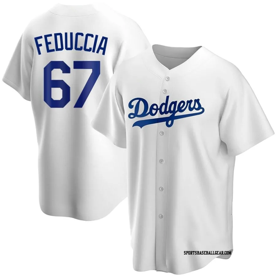 Hunter Feduccia Youth Los Angeles Dodgers White Replica Home Jersey