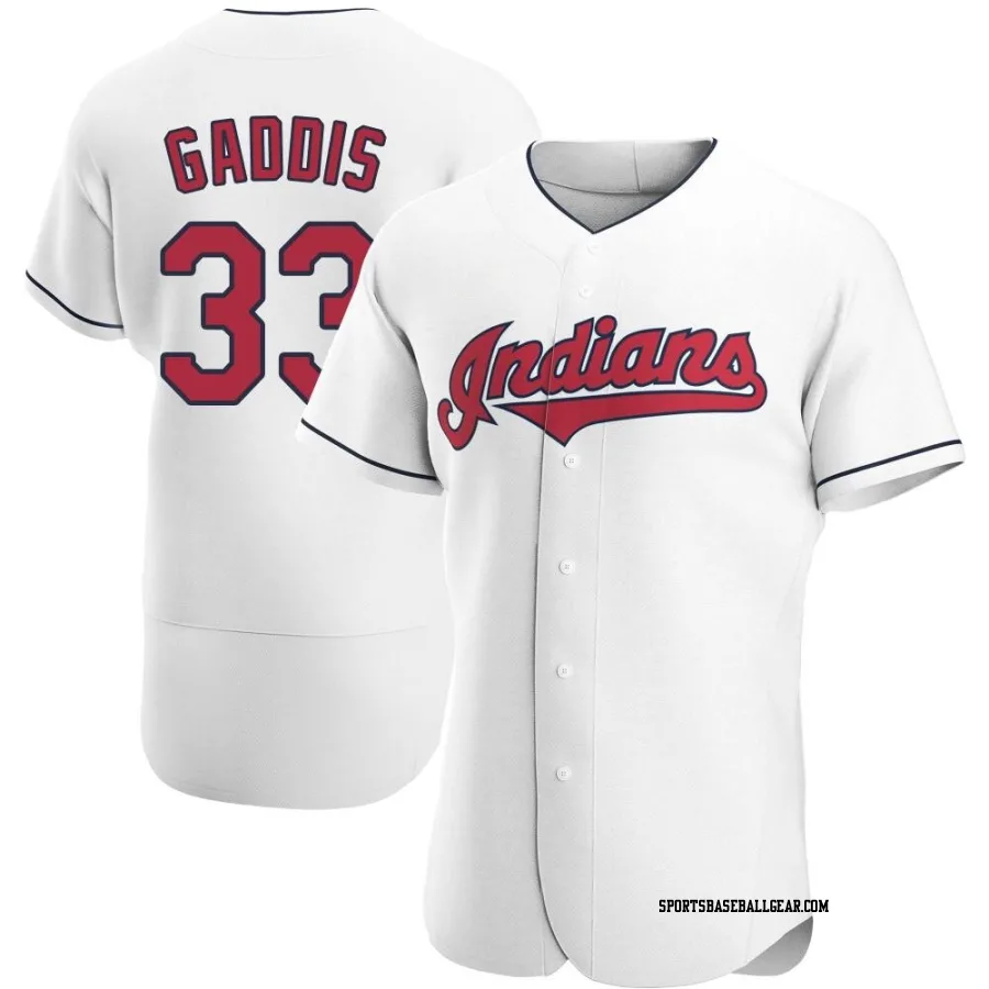 Hunter Gaddis Men's Cleveland Guardians White Authentic Home Jersey
