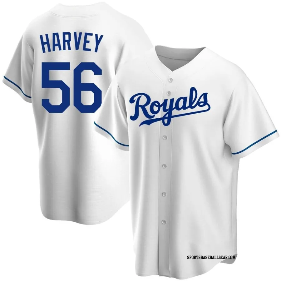 Hunter Harvey Men's Kansas City Royals White Replica Home Jersey