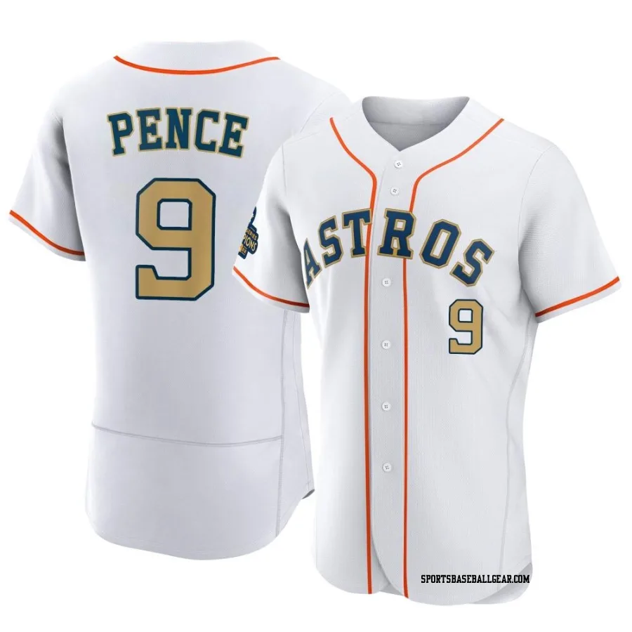 Hunter Pence Men's Houston Astros Gold Authentic White 2023 Collection Jersey