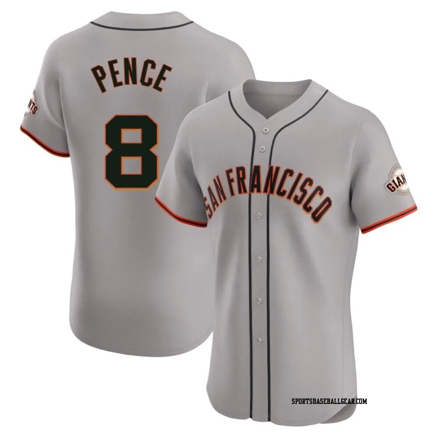 Hunter Pence Men's San Francisco Giants Gray Elite Road Jersey