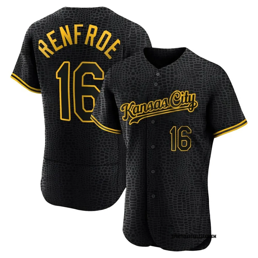 Hunter Renfroe Men's Kansas City Royals Black Authentic Snake Skin City Jersey