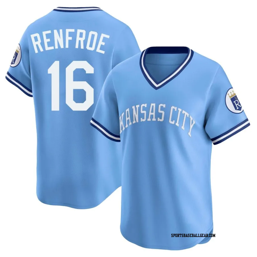 Hunter Renfroe Men's Kansas City Royals Light Blue Limited Throwback Cooperstown Collection Jersey