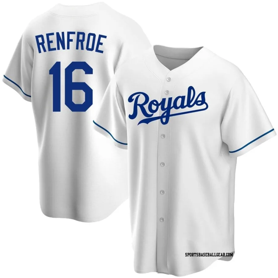 Hunter Renfroe Men's Kansas City Royals White Replica Home Jersey