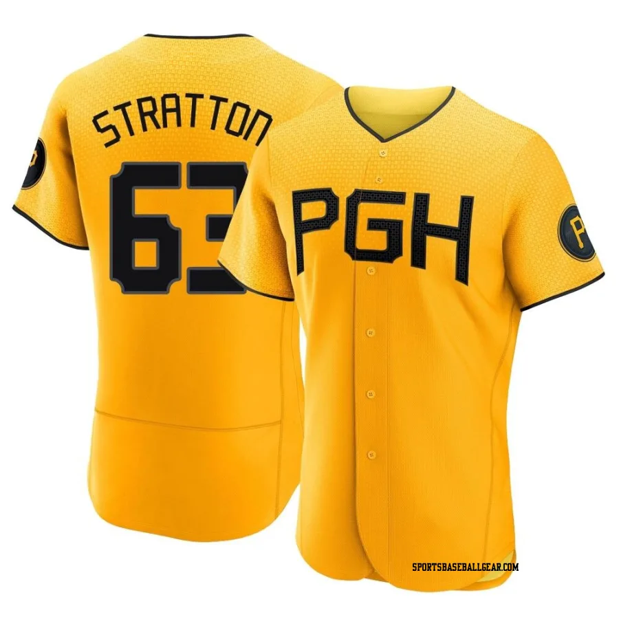 Hunter Stratton Men's Pittsburgh Pirates Gold Authentic 2023 City Connect Jersey