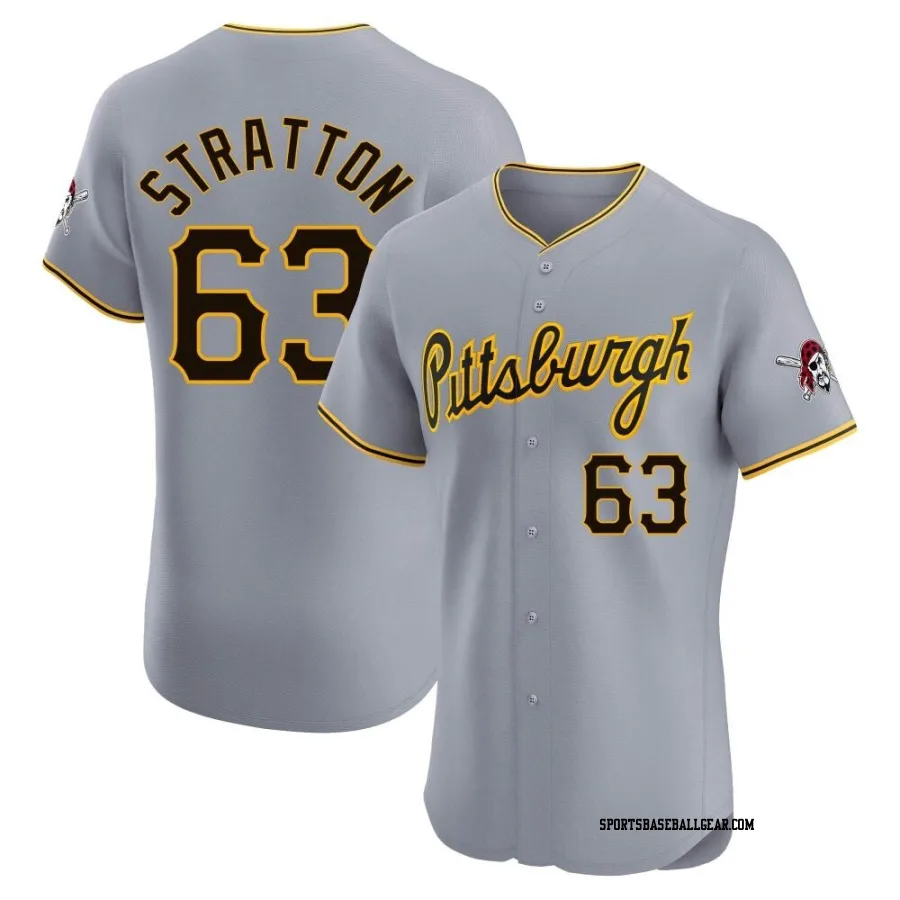 Hunter Stratton Men's Pittsburgh Pirates Gray Elite Road Jersey