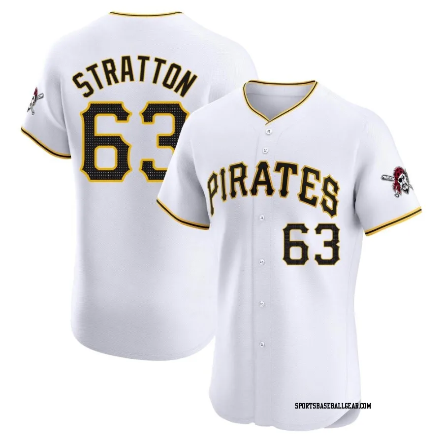 Hunter Stratton Men's Pittsburgh Pirates White Elite Home Jersey