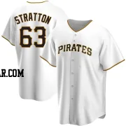 Hunter Stratton Men's Pittsburgh Pirates White Replica Home Jersey
